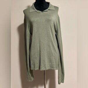 EUC Roots Passport Green Pullover Longsleeve Top size medium